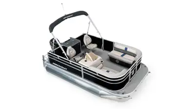 Marsh's Marina 2026 Princecraft Jazz 14 2RS Pontoon Boat in Black with 25 Hp Mercury Four Stroke Eng...