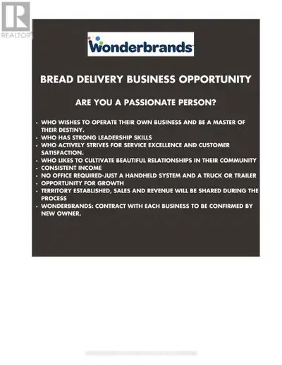 Unique opportunity to run your own business. Established client base already in place. Room to expan...