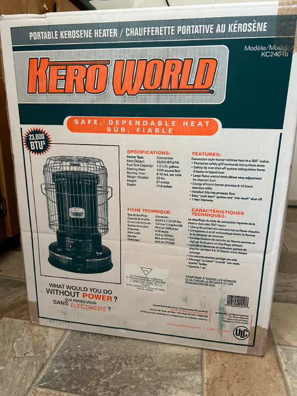 Kero World portable kerosene 23000BTU heater in Heaters, Humidifiers & Dehumidifiers in Cape Breton