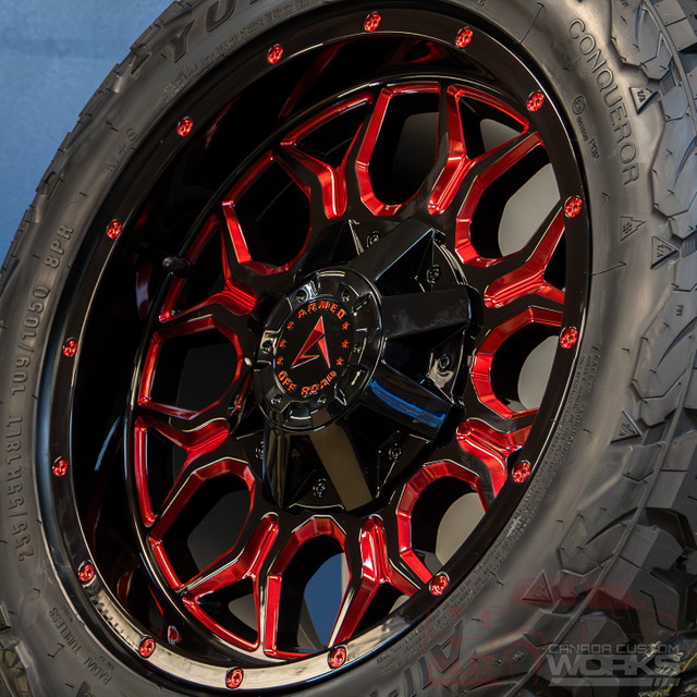 18x9 Armed INFANTRY! GLOSS BLACK with RED MILLING! $1190/SET in Tires & Rims in Kelowna - Image 2