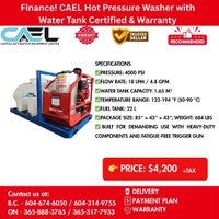 Finance! New CAEL Hot Pressure Washer with Water Tank  Certified Richmond Greater Vancouver Area Preview