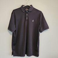 Ralph Lauren Mens L Polo SS shirts, blk, yel, Exc. Cond.