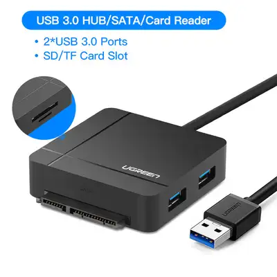 UGREEN Adapter USB 3.0 Hub to SATA for 3.5 / 2.5 Inch HDD SSD -, View more