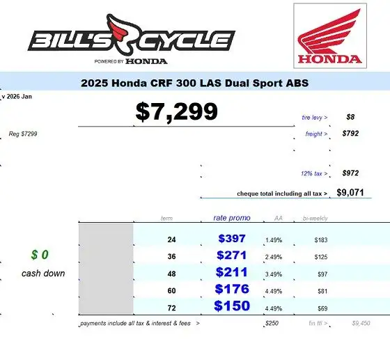 2025 HONDA CRF 300 LAS Dual Sport ABS Sold.. 2026 Coming Soon !! in Street, Cruisers & Choppers in Winnipeg - Image 4