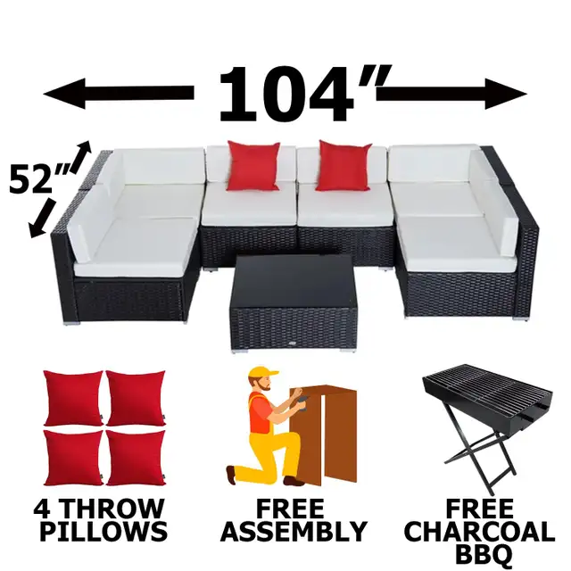 Patio Outdoor Furniture Garden Wicker Sectional Sofa Set in Patio & Garden Furniture in Mississauga / Peel Region - Image 2