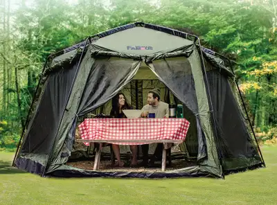 WORLD FAMOUS  Lodge Screen Gazebos with Rain Flaps, View more