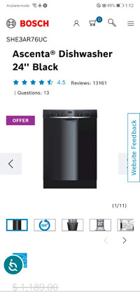 Bosch Ascenta - Dishwasher (Black)