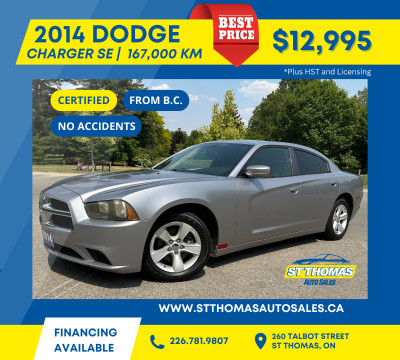 2014 Dodge Charger SE - Certified | No Accidents | BC Imported