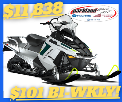 $1000 REBATE ENDS MAR 31! 2025 POLARIS Voyageur 155 550. WHITE-BLACK, VELOCITY SHOCKS, WIND DEFLECTO...