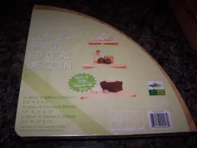 Solid Pine Corner Floating Shelves Pack of 3 Sealed, View more
