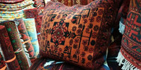 Handmade Afghan Wool Pillow Cover, Persian Design Free Shipping