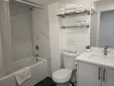 Centrally located and newly renovated apartment, open kitchen, stainless steel appliances, large win...