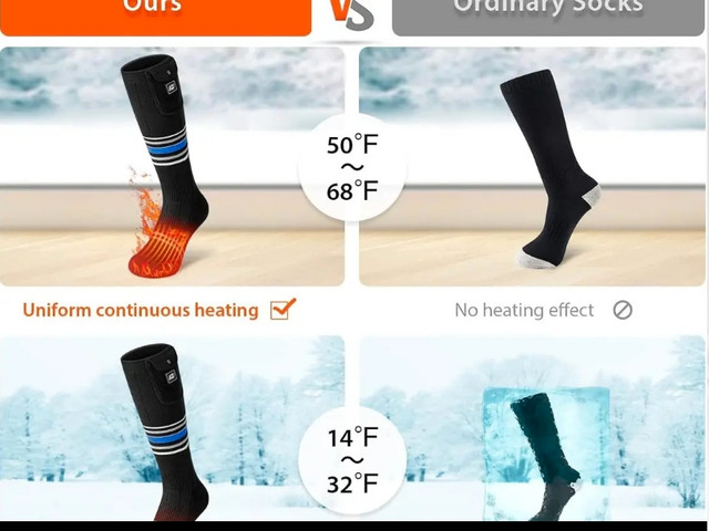 Bas Chauffant Pour Femme Heated Socks for Men Women Rechargeable in Other in Gatineau - Image 4