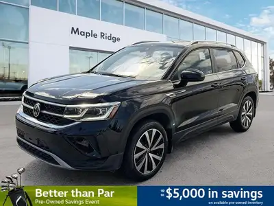 This 2022 Volkswagen Taos Highline in sleek Black combines exceptional performance with upscale comf...