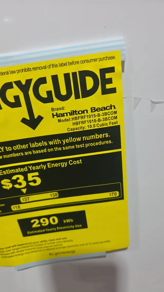 Hamilton Beach 10 Cu Ft Freezer in Freezers in City of Toronto - Image 4