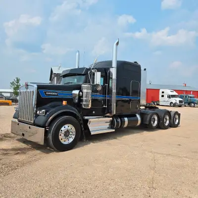 2018 Kenworth W900 500 Cummins X15 18 Spd 14.600 Front 46000 Rears Quad Locks 3.73 Ratio, Pusher Axl...