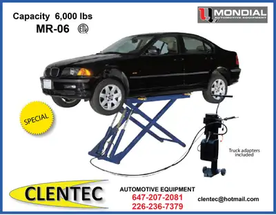 SCISSOR LIFT 6000lb. MONDIAL MR-06 $2,450.00 + HST CLENTEC AUTOMOTIVE EQUIPMENT SALES / SERVICE / PA...