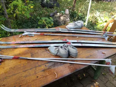 Cross Country skis 2 pair 200, 205 cm complete with poles boots, View more