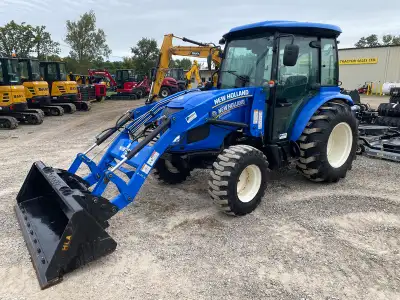 45hp, 4wd, HVAC with stereo, 3 range hydrostatic , rear remote, R4 Industrial tires (rears loaded) ,...