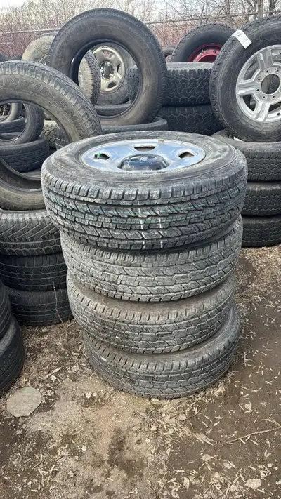 General Grabber HTS 255/70 R17 112S New Rubber; 100% left tread; 6 bolts steel rims; from Ford F-150...