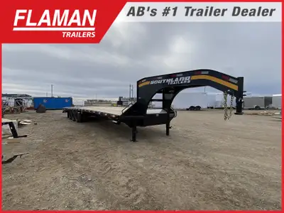 2026 Southland 28' + 6' Gooseneck Trailer Axles: (3) 10000lb Suspension: Multi-Leaf Spring w/ Equali...