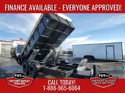NEW 83in x 14ft Ultra Duty Dump Trailer from Canada Trailers - Slide in Ramp Kit - Added Rear Stabil...