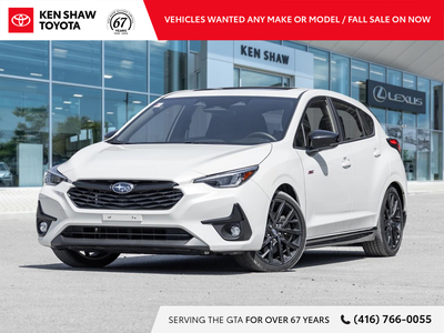 Crystal White Pearl 2024 Subaru Impreza 2.5RS AWD! Sunroof / Power Driver Seat / Harman Kardon Sound...
