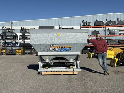 . BRAND NEW HLA WHEEL LOADER SALT SPREADER FIRST OF IT'S KIND IN CANADA!!! 3 CU. YARD CAPACITY, UP T...