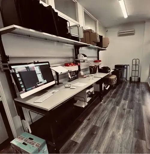 Industrial Table with Shelves, Pegboard & Dispenser Model 250470 in Other in Regina - Image 6