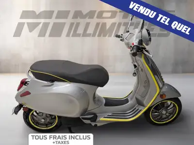 VESPA ELETTRICA 2022 Gris 1376 km km au compteur. Motos Illimitées Terrebonne. Prix de vente inclus...
