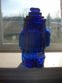 Vintage Blue Mister Peanut Jar