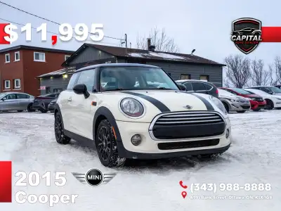 FUN, STYLISH & CITY-FRIENDLY HATCH!2015 MINI Cooper 1.5L Turbo Exterior: White with Black Roof & Rac...
