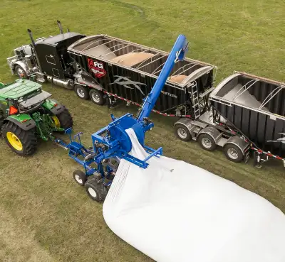The Neeralta Grain Bag Unloader is the solution to unloading and rolling your grain bags. The patent...