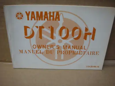 NOS OEM Yamaha DT 100 H owners manual covers are a bit discoloured from age the rest mint no tears c...