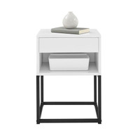 1-Drawer White Stylish Versatile Night Stand table