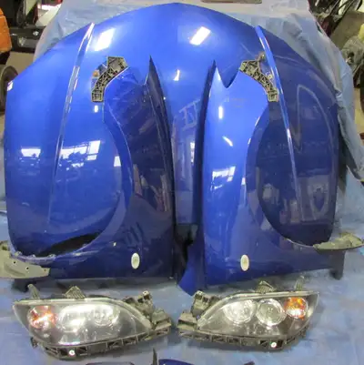 Item For Sale ! Used Off 2008 Mazda3 Sedan Front Bumper $299 /Fender each $110 / Hood $250 / Head li...