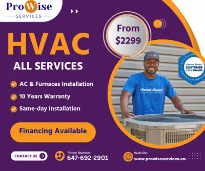 Experience the perfect indoor climate with ProWise — your trusted HVAC experts! Call Now: 647-692-29...