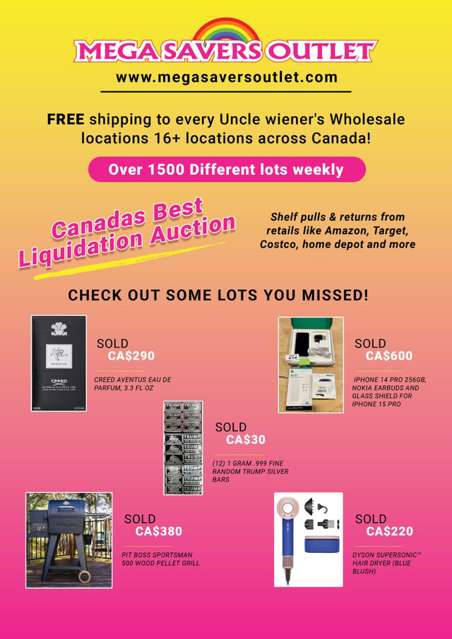 Weekly Auction with FREE Shipping Direct to Your UW Location! in Toys & Games in Brandon
