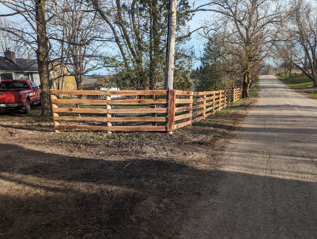 Cedar posts oak boards fence wire +  installation for farm fence in Other in Hamilton - Image 2