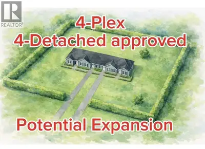 3 Blueberry - Zoned for up to 4 dwellings detached or a 4-Plex, this flat, serviced, nearly 1-acre l...