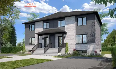 Grand haut de maison neuve a louer à 2 étages, 3 chambres a coucher avec 2 stationnements et cours a...