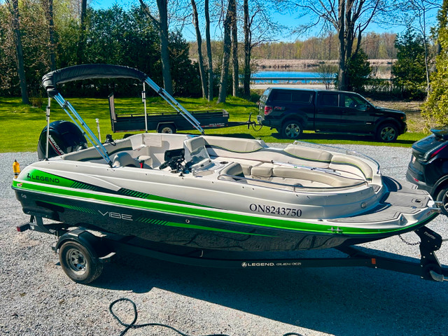 2022 Legend Vibe D-19 150HP Mercury with trailer only 55 hours in Powerboats & Motorboats in Ottawa - Image 2