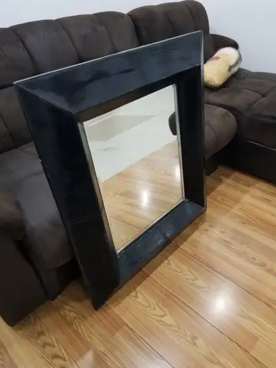 Beautiful Vanity Bathroom Mirror Solid Black Leather Frame $55, View more