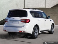 2023 Infiniti QX80 AWD LUXE One Owner, No Accidents. AWD, Pearl White over a Black Leather Interior.... (image 4)