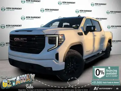 Experience the power and versatility of the 2026 GMC Sierra 1500 Elevation, a new white Crew Cab Sho...