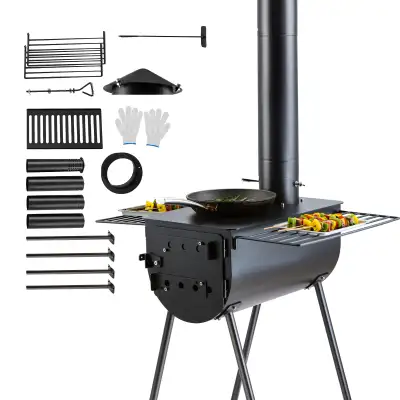 NEW WOOD STOVE 118 IN PORTABLE WOOD BURNING STOVE KIT 634310, View more