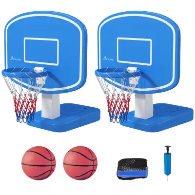 Soozier 2-in-1 Pool Basketball Hoop Poolside & Volleyball Set, P, View more