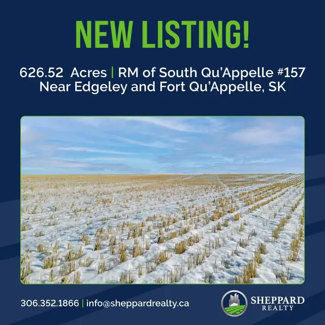 626.52 Acres| RM of South Qu’Appelle # 157 | Near Edgeley, SK
