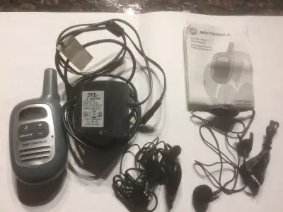 Motorola 2 way radio FV200 2 Ear Buds Press to Talk PTT charger, View more