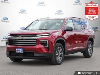 New Price! Radiant Red 2024 Chevrolet Traverse LT One owner | AWD | 7 Passenger AWD 8-Speed Automati...